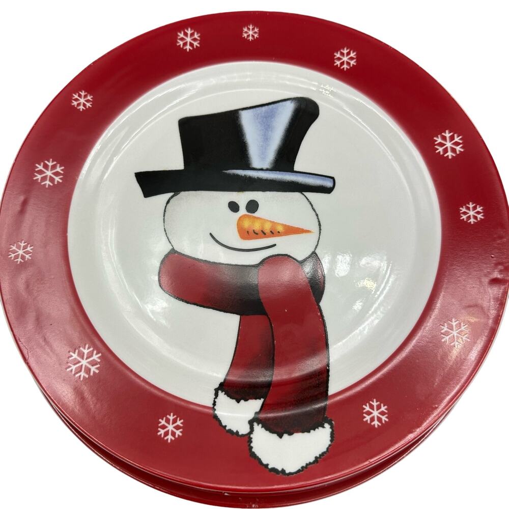 Vintage Snowman Dinner Plates, Today's Living, Set of 4